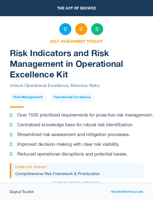 Risk Indicators and Risk Management in Operational Excellence Kit
