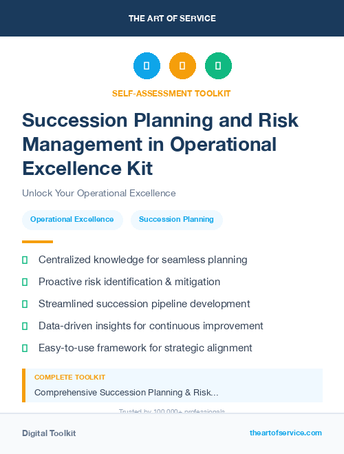 Succession Planning and Risk Management in Operational Excellence Kit