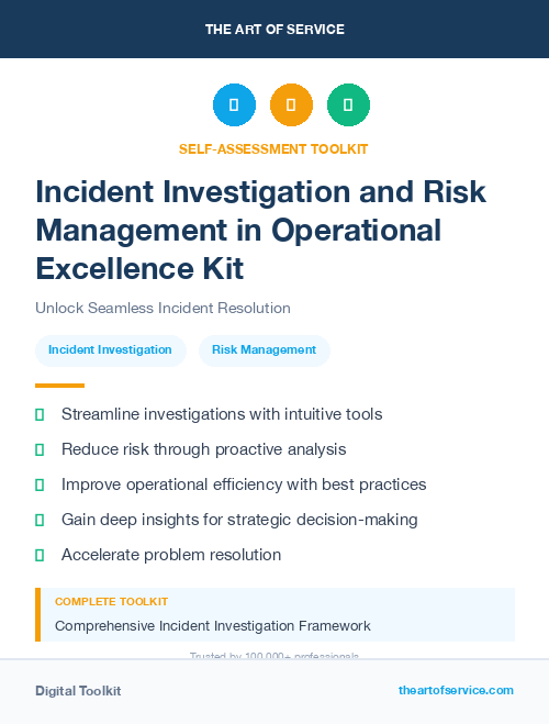 Incident Investigation and Risk Management in Operational Excellence Kit
