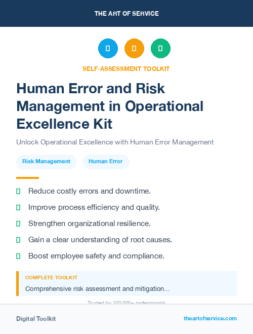 Human Error and Risk Management in Operational Excellence Kit