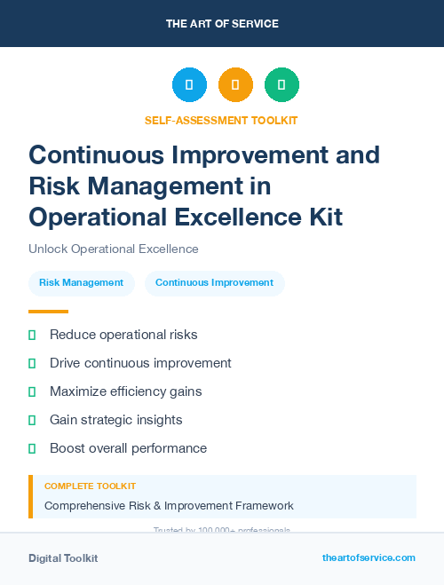 Continuous Improvement and Risk Management in Operational Excellence Kit