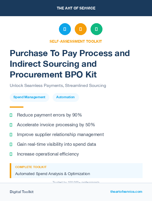Purchase To Pay Process and Indirect Sourcing and Procurement BPO Kit