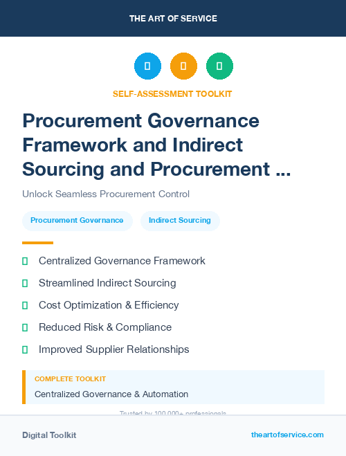 Procurement Governance Framework and Indirect Sourcing and Procurement BPO Kit
