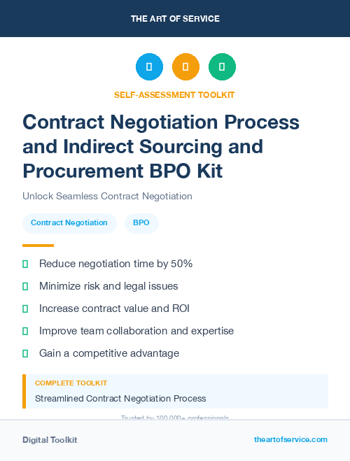 Contract Negotiation Process and Indirect Sourcing and Procurement BPO Kit