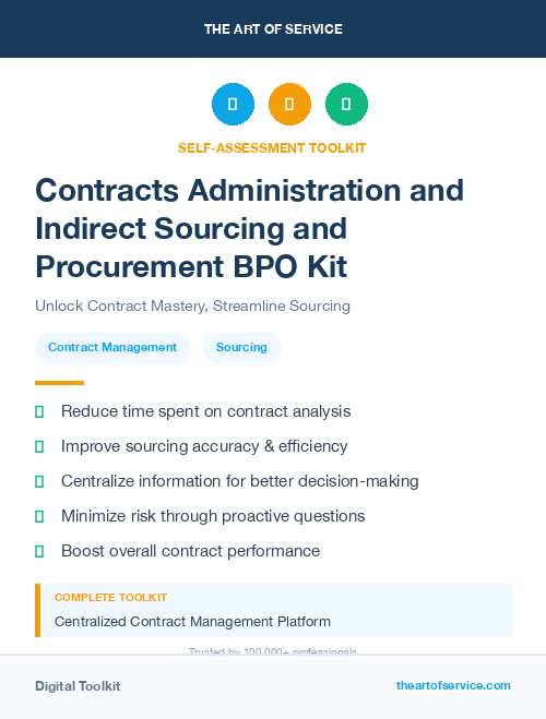 Contracts Administration and Indirect Sourcing and Procurement BPO Kit