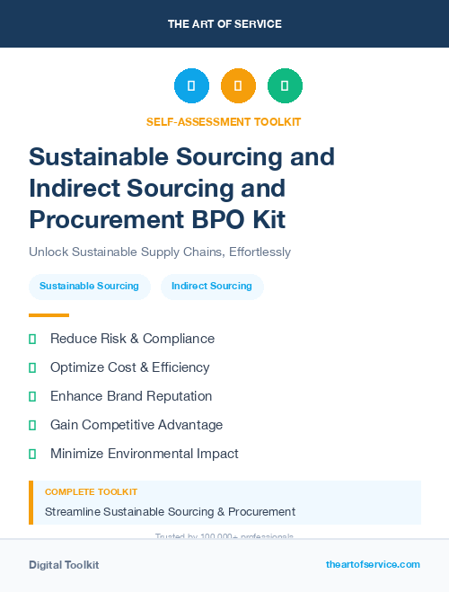 Sustainable Sourcing and Indirect Sourcing and Procurement BPO Kit