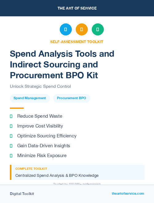 Spend Analysis Tools and Indirect Sourcing and Procurement BPO Kit