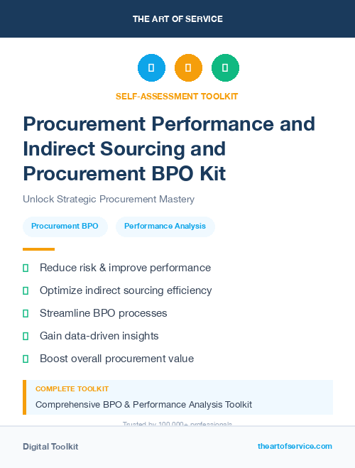 Procurement Performance and Indirect Sourcing and Procurement BPO Kit