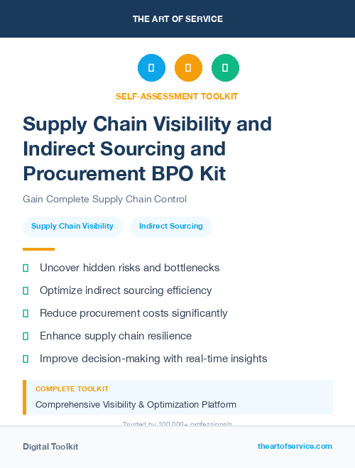 Supply Chain Visibility and Indirect Sourcing and Procurement BPO Kit