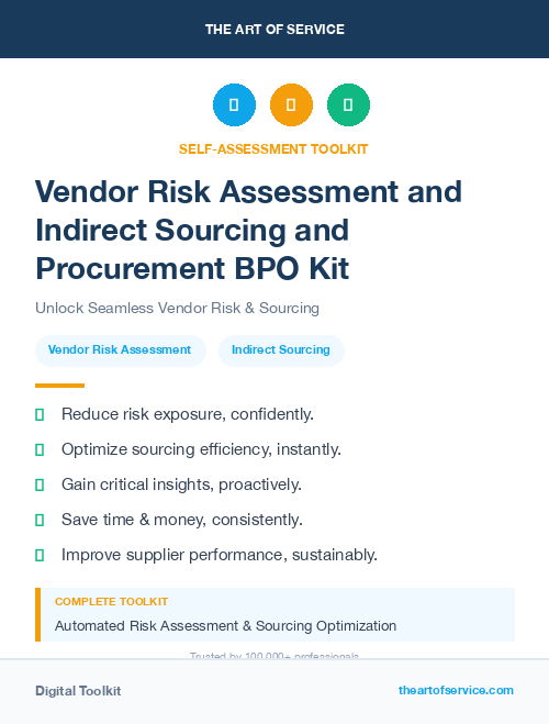 Vendor Risk Assessment and Indirect Sourcing and Procurement BPO Kit