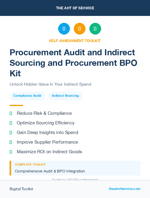 Procurement Audit and Indirect Sourcing and Procurement BPO Kit