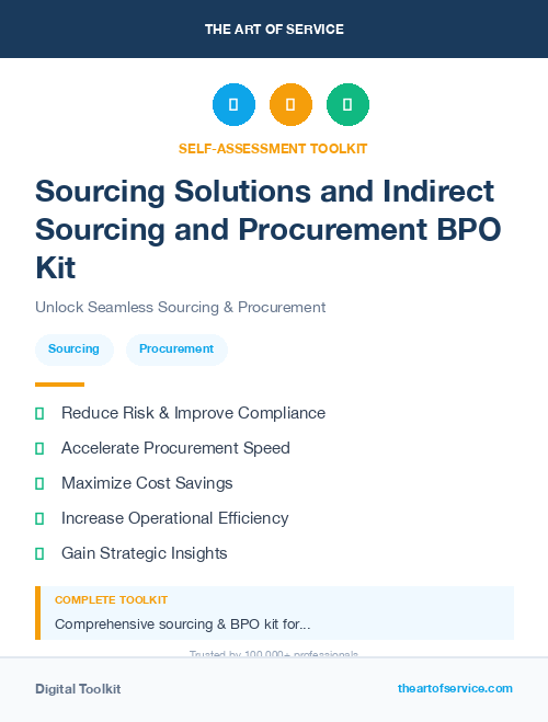 Sourcing Solutions and Indirect Sourcing and Procurement BPO Kit