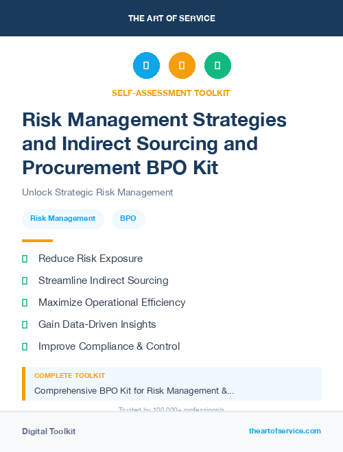 Risk Management Strategies and Indirect Sourcing and Procurement BPO Kit