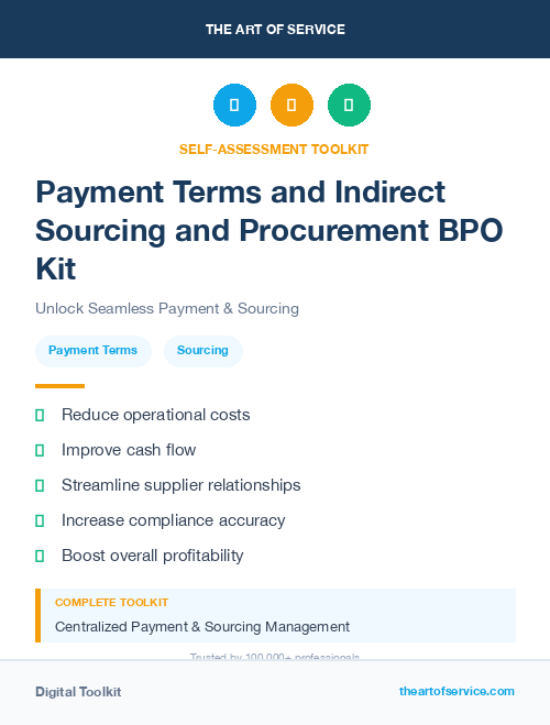 Payment Terms and Indirect Sourcing and Procurement BPO Kit