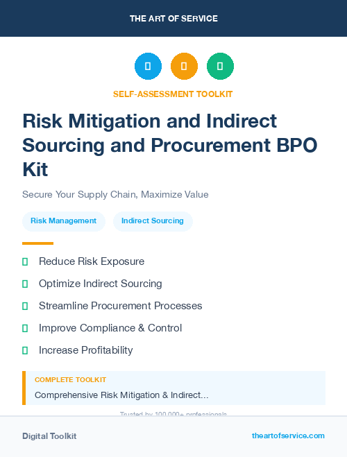 Risk Mitigation and Indirect Sourcing and Procurement BPO Kit