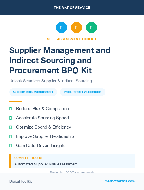Supplier Management and Indirect Sourcing and Procurement BPO Kit