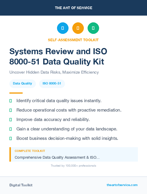 Systems Review and ISO 8000-51 Data Quality Kit