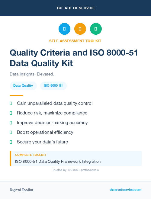Quality Criteria and ISO 8000-51 Data Quality Kit