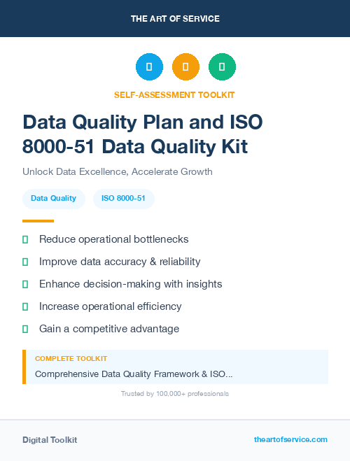 Data Quality Plan and ISO 8000-51 Data Quality Kit