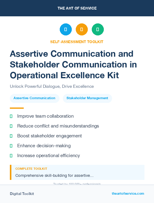 Assertive Communication and Stakeholder Communication in Operational Excellence Kit