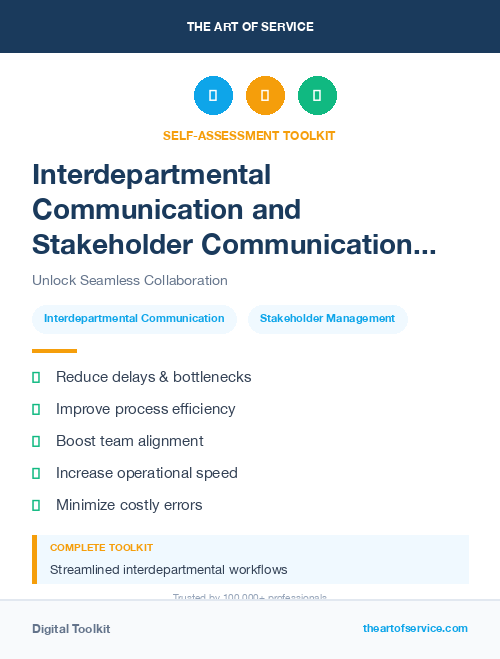 Interdepartmental Communication and Stakeholder Communication in Operational Excellence Kit