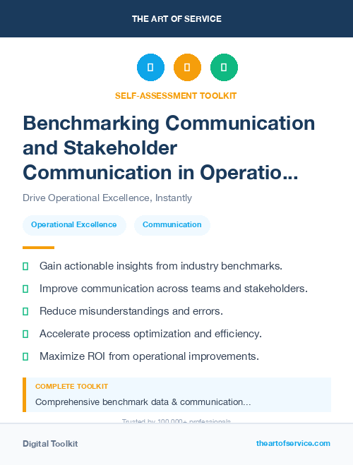 Benchmarking Communication and Stakeholder Communication in Operational Excellence Kit