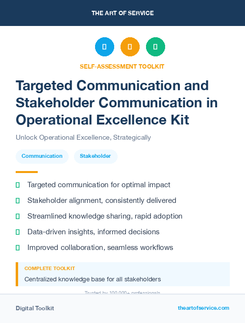 Targeted Communication and Stakeholder Communication in Operational Excellence Kit