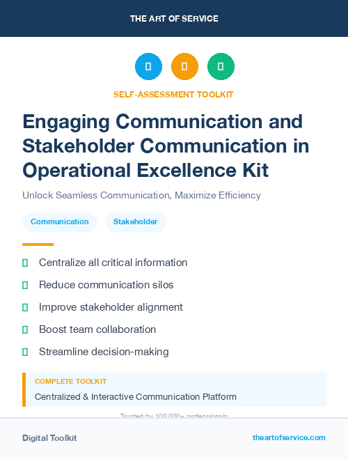 Engaging Communication and Stakeholder Communication in Operational Excellence Kit