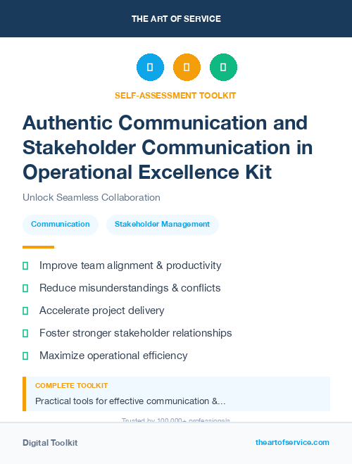 Authentic Communication and Stakeholder Communication in Operational Excellence Kit