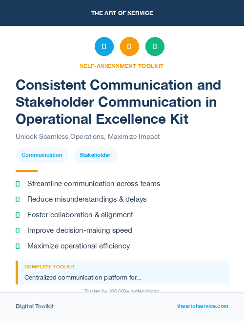 Consistent Communication and Stakeholder Communication in Operational Excellence Kit