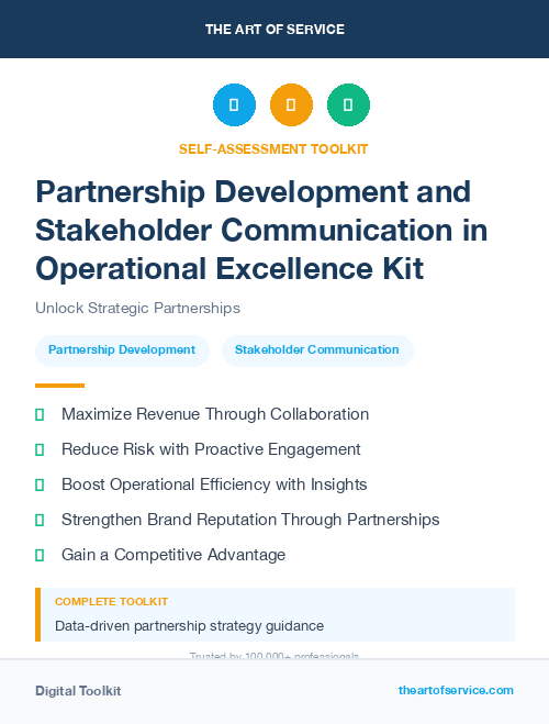 Partnership Development and Stakeholder Communication in Operational Excellence Kit