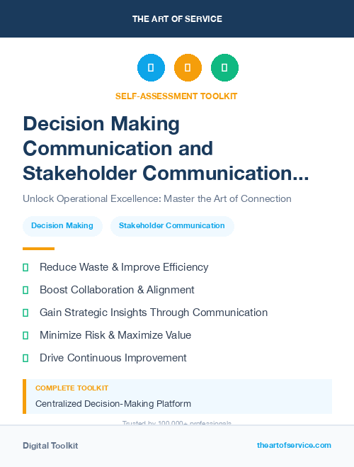 Decision Making Communication and Stakeholder Communication in Operational Excellence Kit
