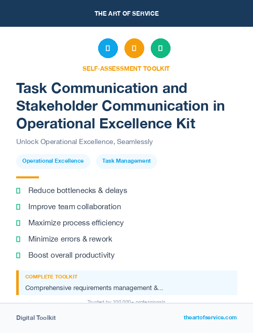 Task Communication and Stakeholder Communication in Operational Excellence Kit