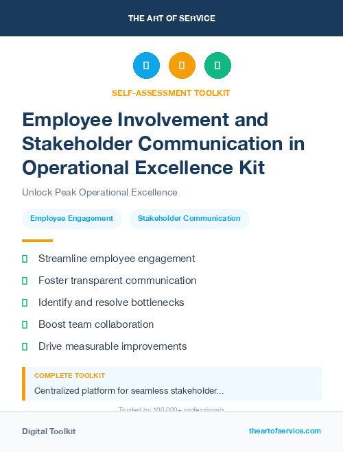 Employee Involvement and Stakeholder Communication in Operational Excellence Kit