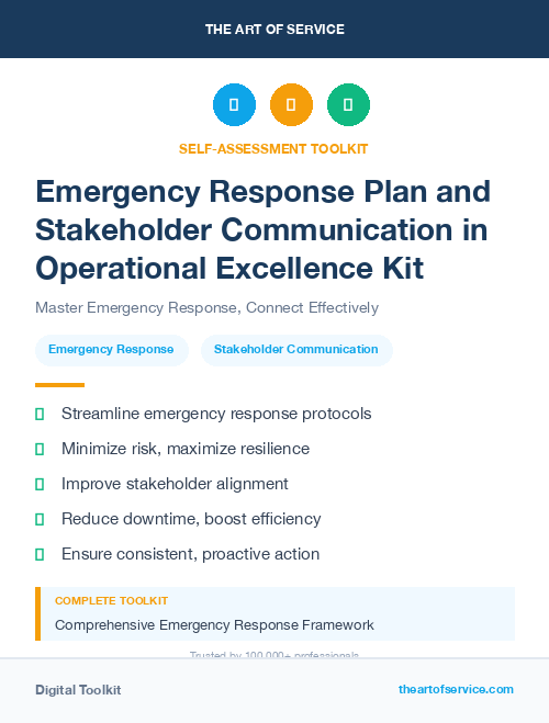 Emergency Response Plan and Stakeholder Communication in Operational Excellence Kit
