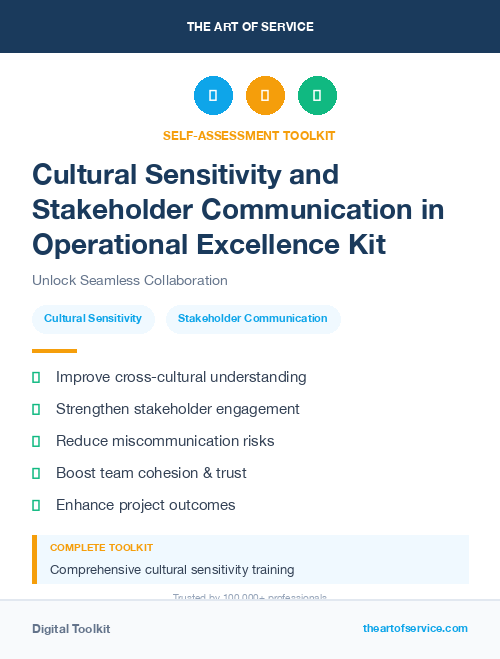 Cultural Sensitivity and Stakeholder Communication in Operational Excellence Kit