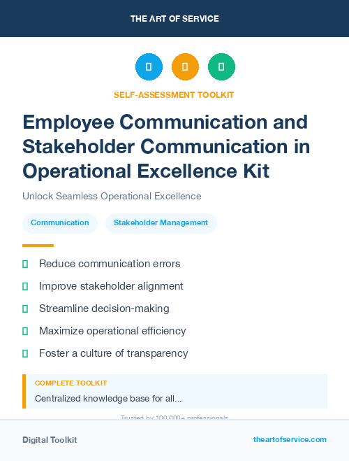 Employee Communication and Stakeholder Communication in Operational Excellence Kit