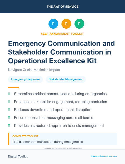 Emergency Communication and Stakeholder Communication in Operational Excellence Kit