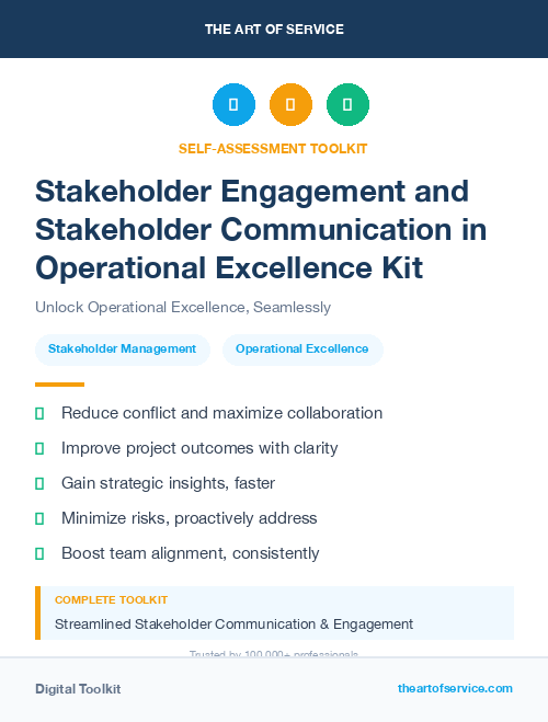 Stakeholder Engagement and Stakeholder Communication in Operational Excellence Kit