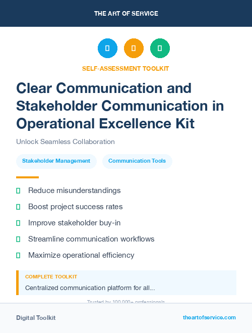 Clear Communication and Stakeholder Communication in Operational Excellence Kit