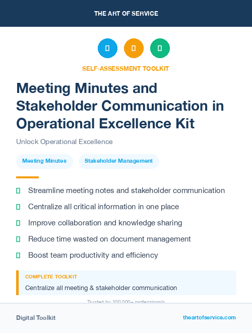 Meeting Minutes and Stakeholder Communication in Operational Excellence Kit