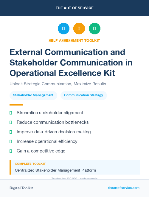 External Communication and Stakeholder Communication in Operational Excellence Kit