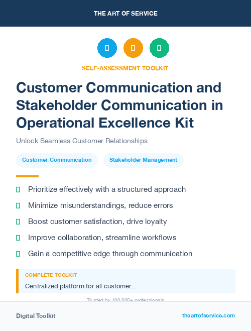 Customer Communication and Stakeholder Communication in Operational Excellence Kit