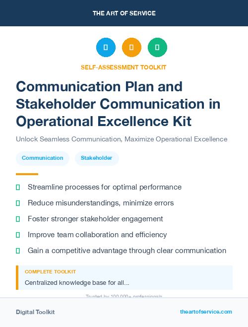Communication Plan and Stakeholder Communication in Operational Excellence Kit
