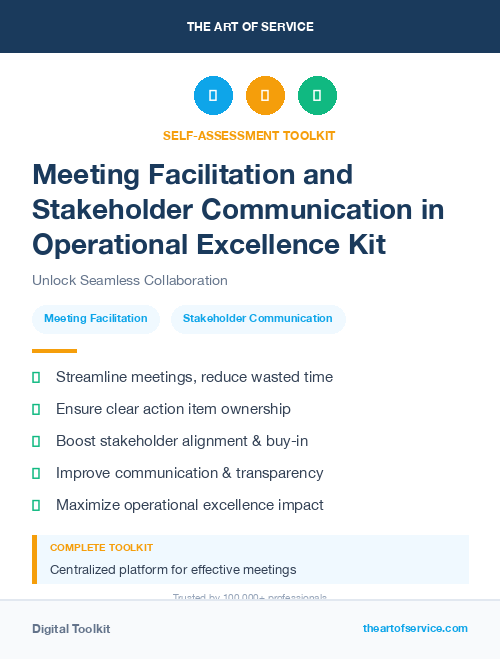 Meeting Facilitation and Stakeholder Communication in Operational Excellence Kit