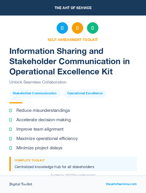 Information Sharing and Stakeholder Communication in Operational Excellence Kit