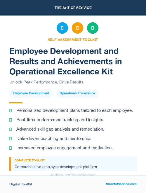 Employee Development and Results and Achievements in Operational Excellence Kit