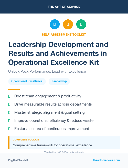 Leadership Development and Results and Achievements in Operational Excellence Kit