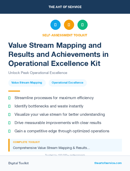 Value Stream Mapping and Results and Achievements in Operational Excellence Kit