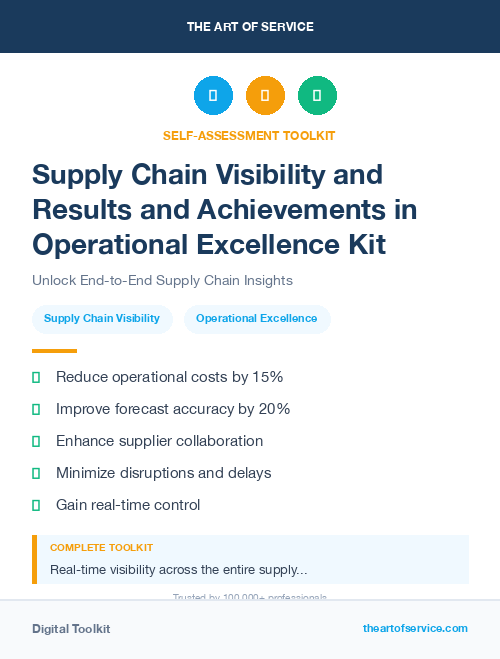Supply Chain Visibility and Results and Achievements in Operational Excellence Kit